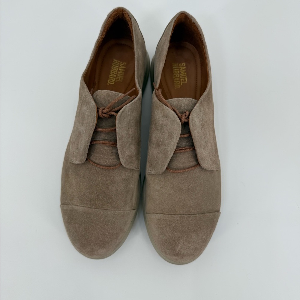 Samuel Hubbard Freedom Stroll Buff Nubuck Taupe Suede Oxford Shoes Size 8 - Picture 14 of 16